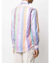 Chemise à manches longues à rayures verticales multicolore Etro