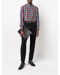 Chemise à manches longues à rayures verticales multicolore Saint Laurent