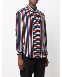 Chemise à manches longues à rayures verticales multicolore Saint Laurent