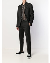 Chemise à manches longues à rayures verticales noire et blanche Givenchy