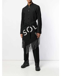 Chemise à manches longues à rayures verticales noire et blanche Takahiromiyashita The Soloist