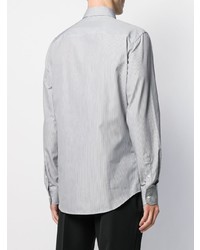 Chemise à manches longues à rayures verticales noire et blanche Fendi