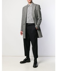 Chemise à manches longues à rayures verticales noire et blanche Alexander McQueen