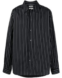 Chemise à manches longues à rayures verticales noire et blanche Tom Wood