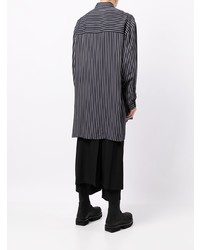 Chemise à manches longues à rayures verticales noire Yohji Yamamoto