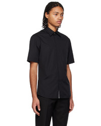 Chemise à manches longues à rayures verticales noire Dunhill