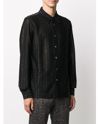 Chemise à manches longues à rayures verticales noire Missoni