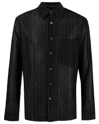 Chemise à manches longues à rayures verticales noire Missoni