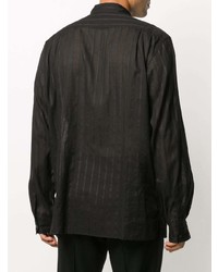 Chemise à manches longues à rayures verticales noire Ann Demeulemeester