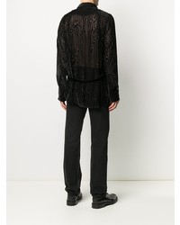 Chemise à manches longues à rayures verticales noire Ann Demeulemeester