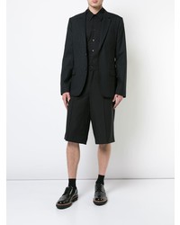 Chemise à manches longues à rayures verticales noire Yang Li