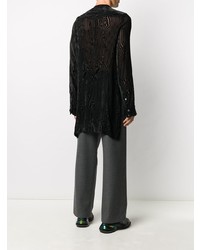 Chemise à manches longues à rayures verticales noire Ann Demeulemeester