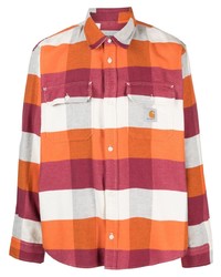 Chemise à manches longues à rayures verticales orange Carhartt WIP