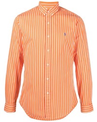 Chemise à manches longues à rayures verticales orange Polo Ralph Lauren