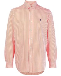 Chemise à manches longues à rayures verticales orange Polo Ralph Lauren