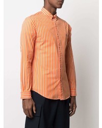 Chemise à manches longues à rayures verticales orange Polo Ralph Lauren