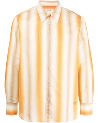 Chemise à manches longues à rayures verticales orange Wales Bonner