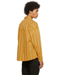 Chemise à manches longues à rayures verticales orange Rhude
