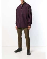 Chemise à manches longues à rayures verticales pourpre foncé Vivienne Westwood
