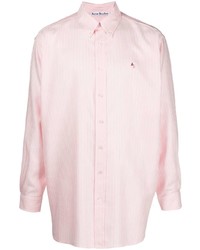 Chemise à manches longues à rayures verticales rose Acne Studios