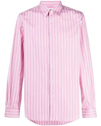 Chemise à manches longues à rayures verticales rose Aspesi