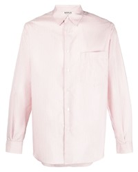 Chemise à manches longues à rayures verticales rose Auralee