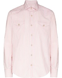 Chemise à manches longues à rayures verticales rose Eleventy
