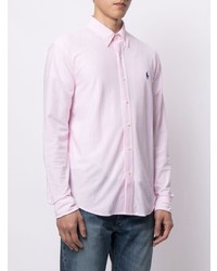 Chemise à manches longues à rayures verticales rose Polo Ralph Lauren