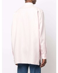 Chemise à manches longues à rayures verticales rose Acne Studios