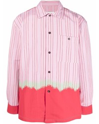 Chemise à manches longues à rayures verticales rose Henrik Vibskov