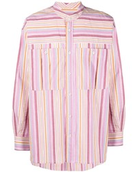 Chemise à manches longues à rayures verticales rose Isabel Marant