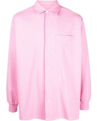 Chemise à manches longues à rayures verticales rose Jacquemus