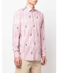 Chemise à manches longues à rayures verticales rose Etro