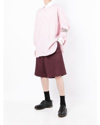 Chemise à manches longues à rayures verticales rose Raf Simons