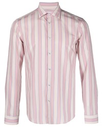 Chemise à manches longues à rayures verticales rose Manuel Ritz