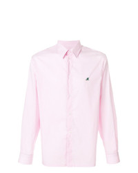 Chemise à manches longues à rayures verticales rose MSGM