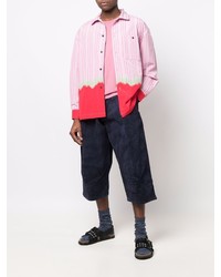 Chemise à manches longues à rayures verticales rose Henrik Vibskov