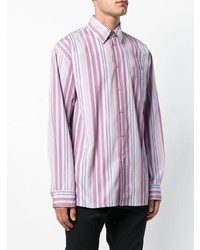 Chemise à manches longues à rayures verticales rose Marni