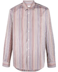 Chemise à manches longues à rayures verticales rose Paul Smith