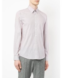 Chemise à manches longues à rayures verticales rose Cerruti 1881