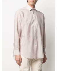 Chemise à manches longues à rayures verticales rose Maison Margiela