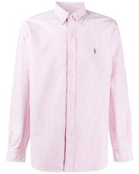 Chemise à manches longues à rayures verticales rose Polo Ralph Lauren