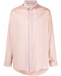 Chemise à manches longues à rayures verticales rose Stephan Schneider