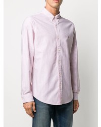 Chemise à manches longues à rayures verticales rose Polo Ralph Lauren