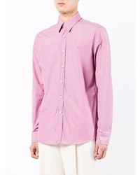 Chemise à manches longues à rayures verticales rose Salvatore Ferragamo