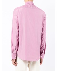 Chemise à manches longues à rayures verticales rose Salvatore Ferragamo