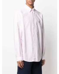 Chemise à manches longues à rayures verticales rose Polo Ralph Lauren