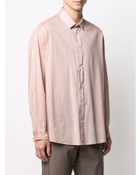 Chemise à manches longues à rayures verticales rose Stephan Schneider