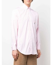 Chemise à manches longues à rayures verticales rose Drôle De Monsieur