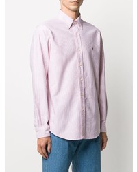 Chemise à manches longues à rayures verticales rose Polo Ralph Lauren